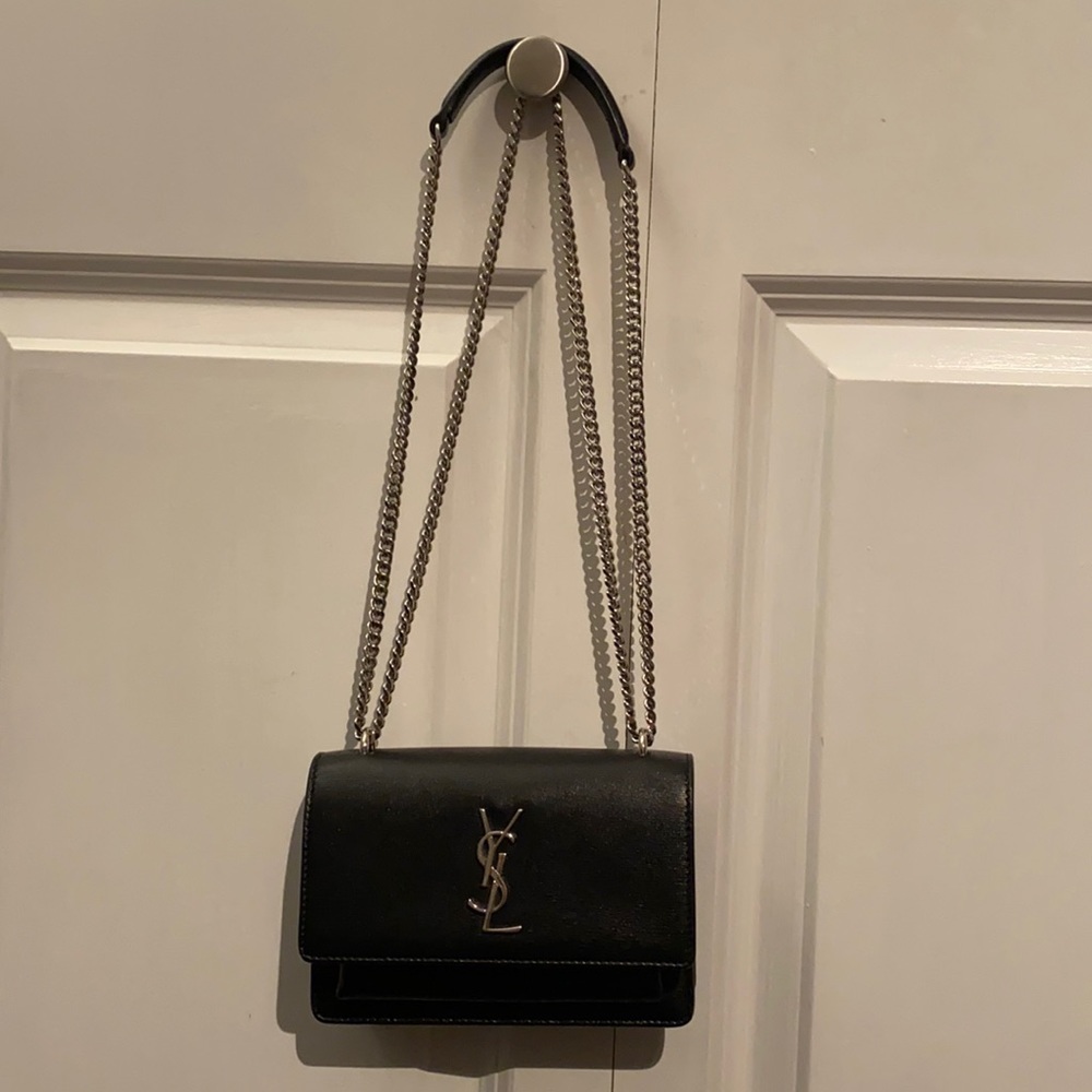 YSL Black Small Sunset Bag